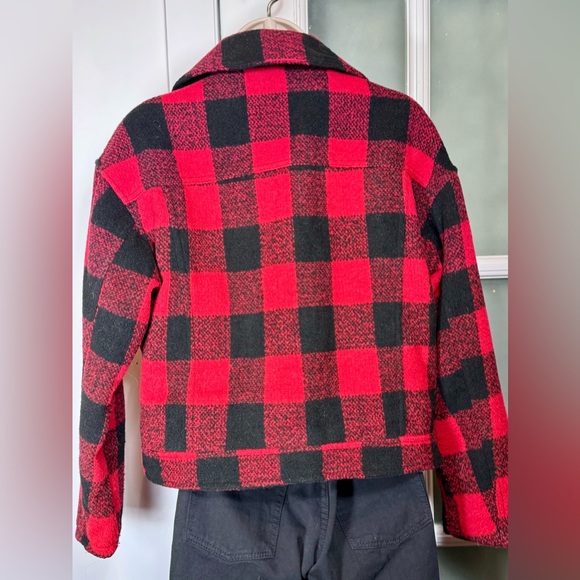 VIGOSS Buffalo Plaid Cropped Moto Jacket - Picture 2 of 7